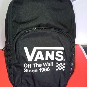 Vans Backpack Black with white letters